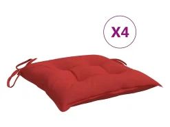 Discount Cojines de palets de jardín 4 uds tela Oxford 50x50x7 cm ES582241 Rojo