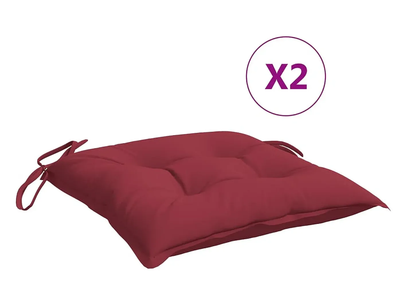 Clicnbuy Cojines de palets de jardín 2 unidades Oxford tinto 50x50x7 cm Rojo