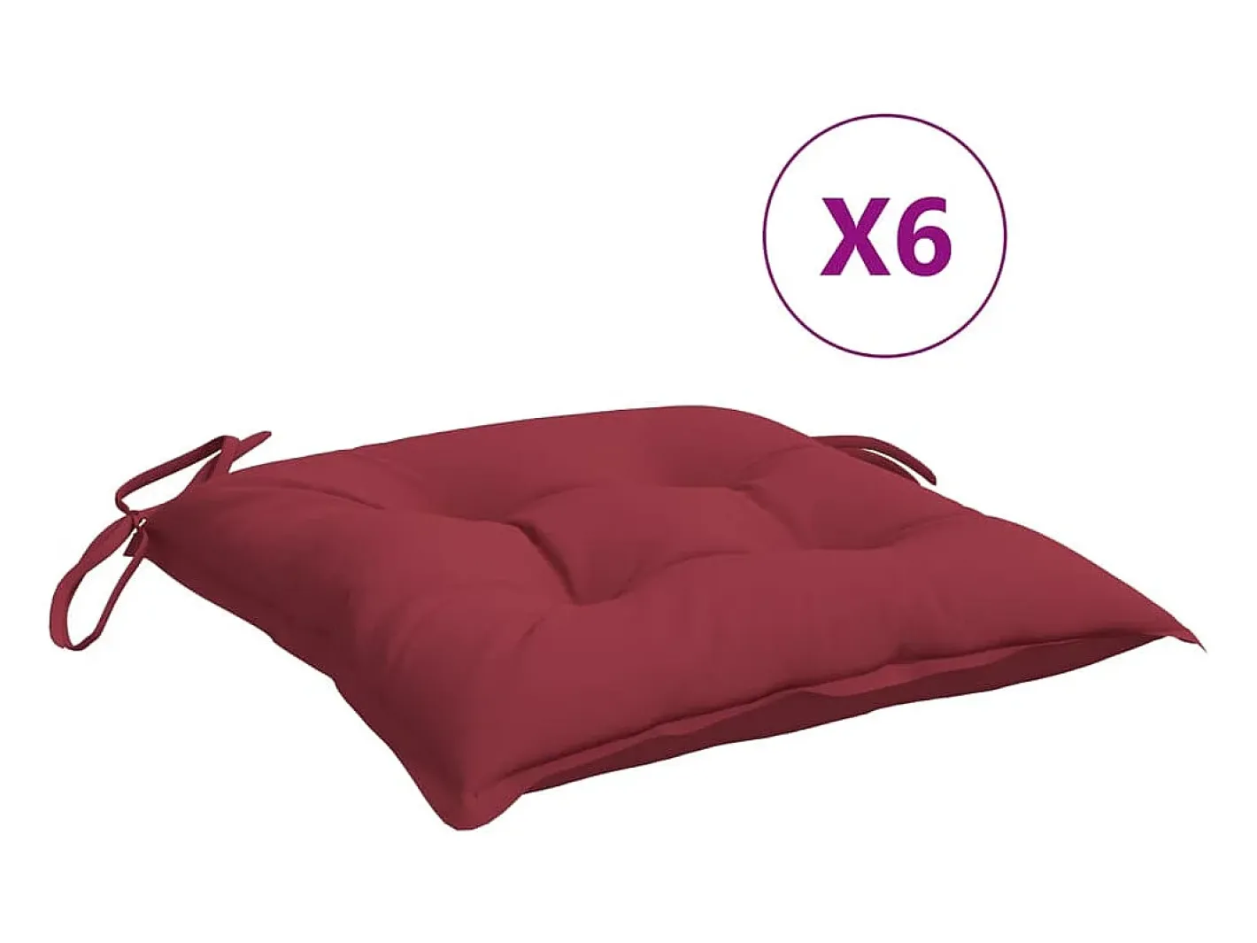 Clicnbuy Ropa De Casa-Cojines de palets de jardín 6 unidades Oxford tinto 50x50x7 cm Rojo