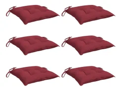 Clicnbuy Ropa De Casa-Cojines de palets de jardín 6 unidades Oxford tinto 50x50x7 cm Rojo