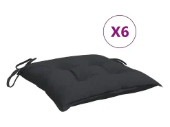 Cojines de palets de jardín 6 uds tela Oxford 50x50x7 cm ES812569 Negro Discount