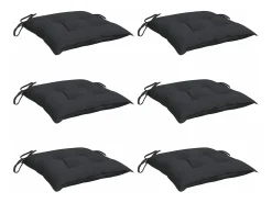 Cojines de palets de jardín 6 uds tela Oxford 50x50x7 cm ES812569 Negro Discount