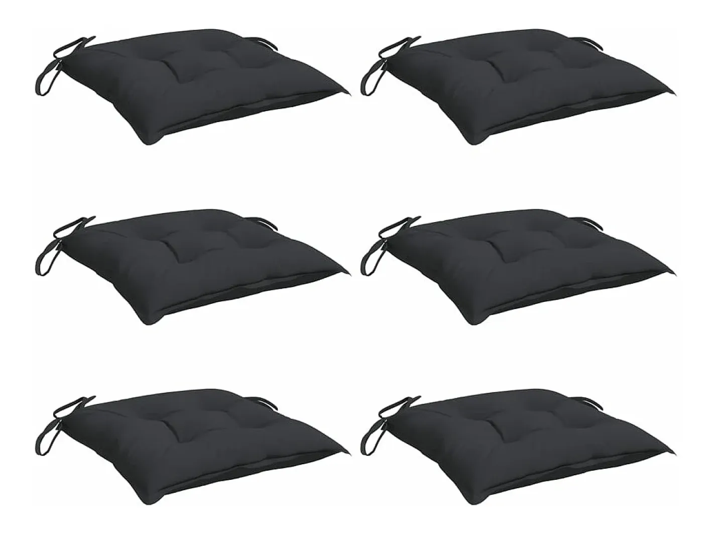 Cojines de palets de jardín 6 uds tela Oxford 50x50x7 cm ES812569 Negro Discount