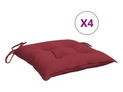 Cojines de palets de jardín 4 uds Oxford tinto 50x50x7 cm ES727245 Rojo Sale