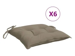 Clicnbuy Ropa De Casa-Cojines de palets de jardín 6 unidades tela Oxford taupé 50x50x7 cm Topo