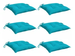 New Clicnbuy Cojines de silla 6 unidades tela Oxford turquesa 50x50x7 cm Azul turquesa