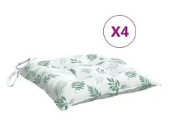 Clicnbuy Ropa De Casa-Cojines de silla 4 unidades tela Oxford estampado hojas 50x50x7 cm Verde