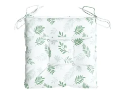 Clicnbuy Ropa De Casa-Cojines de silla 4 unidades tela Oxford estampado hojas 50x50x7 cm Verde