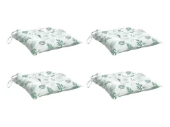Clicnbuy Ropa De Casa-Cojines de silla 4 unidades tela Oxford estampado hojas 50x50x7 cm Verde