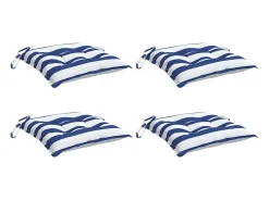 Clicnbuy Cojines de silla 4 unidades tela Oxford rayas azul blanco 50x50x7 cm Multicolor Discount
