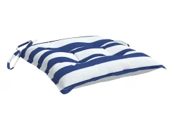 Clicnbuy Cojines de silla 4 unidades tela Oxford rayas azul blanco 50x50x7 cm Multicolor Discount