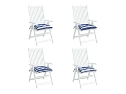 Clicnbuy Cojines de silla 4 unidades tela Oxford rayas azul blanco 50x50x7 cm Multicolor Discount