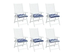Clicnbuy Ropa De Casa-Cojines de silla 6 unidades tela Oxford rayas azul blanco 50x50x7 cm Multicolor