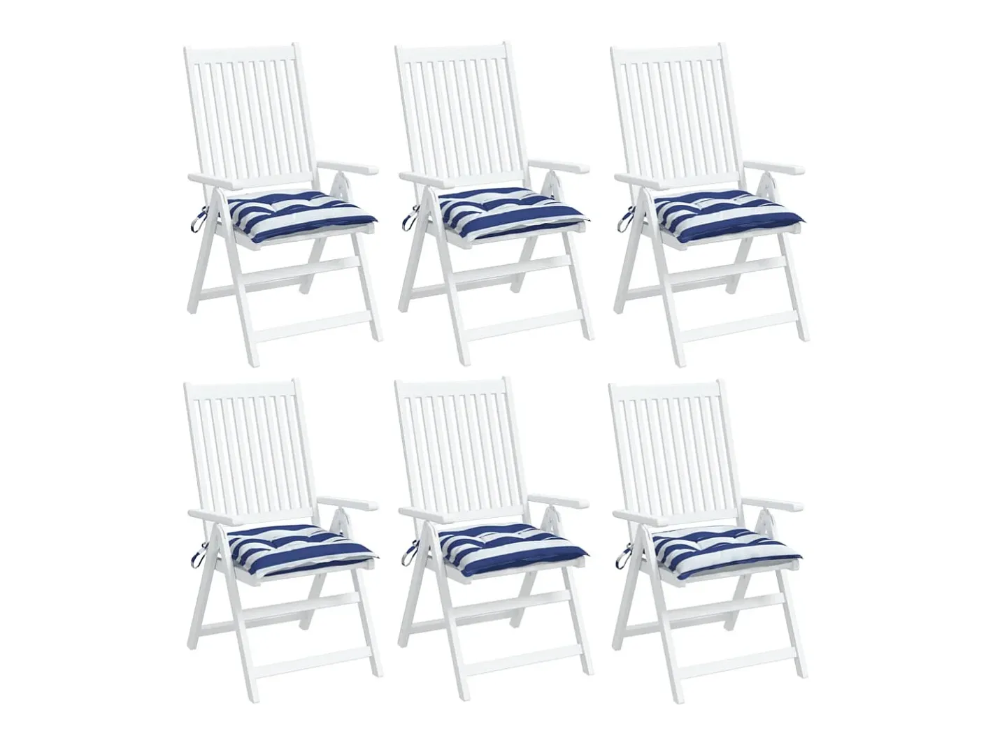 Clicnbuy Ropa De Casa-Cojines de silla 6 unidades tela Oxford rayas azul blanco 50x50x7 cm Multicolor