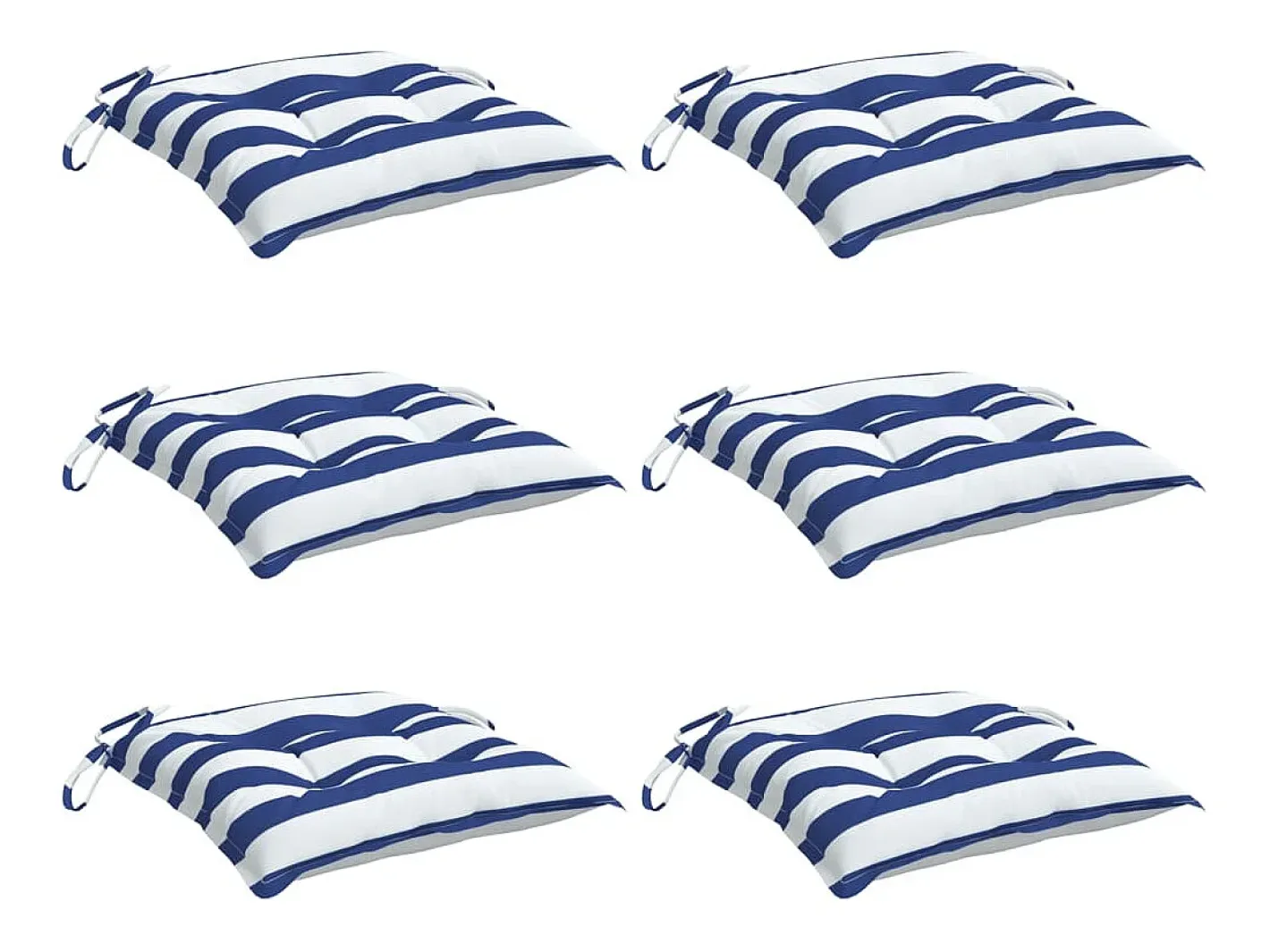 Clicnbuy Ropa De Casa-Cojines de silla 6 unidades tela Oxford rayas azul blanco 50x50x7 cm Multicolor