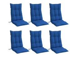 Clicnbuy Cojines de silla con respaldo alto 6 unidades tela Oxford klein Azul