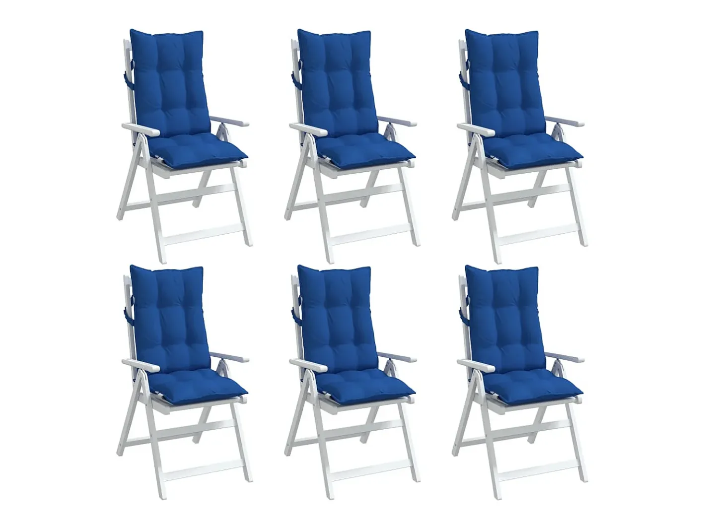 Clicnbuy Cojines de silla con respaldo alto 6 unidades tela Oxford klein Azul