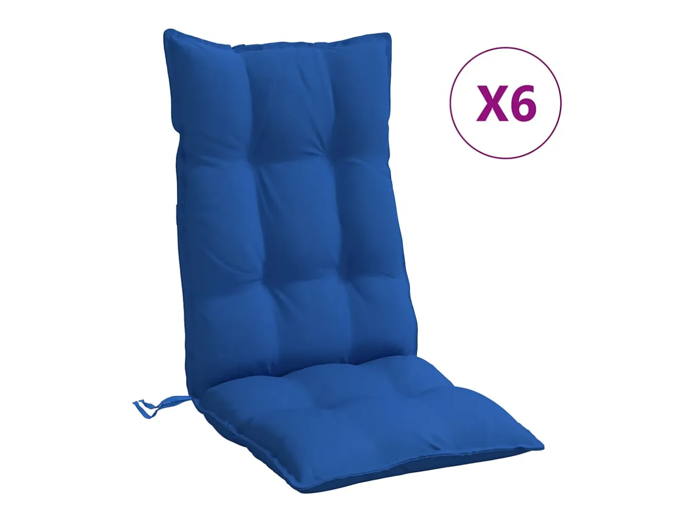 Clicnbuy Cojines de silla con respaldo alto 6 unidades tela Oxford klein Azul