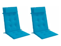 Discount Clicnbuy Cojines de silla con respaldo alto 2 unidades tela Oxford claro Azul