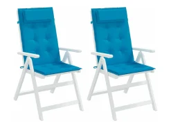 Discount Clicnbuy Cojines de silla con respaldo alto 2 unidades tela Oxford claro Azul