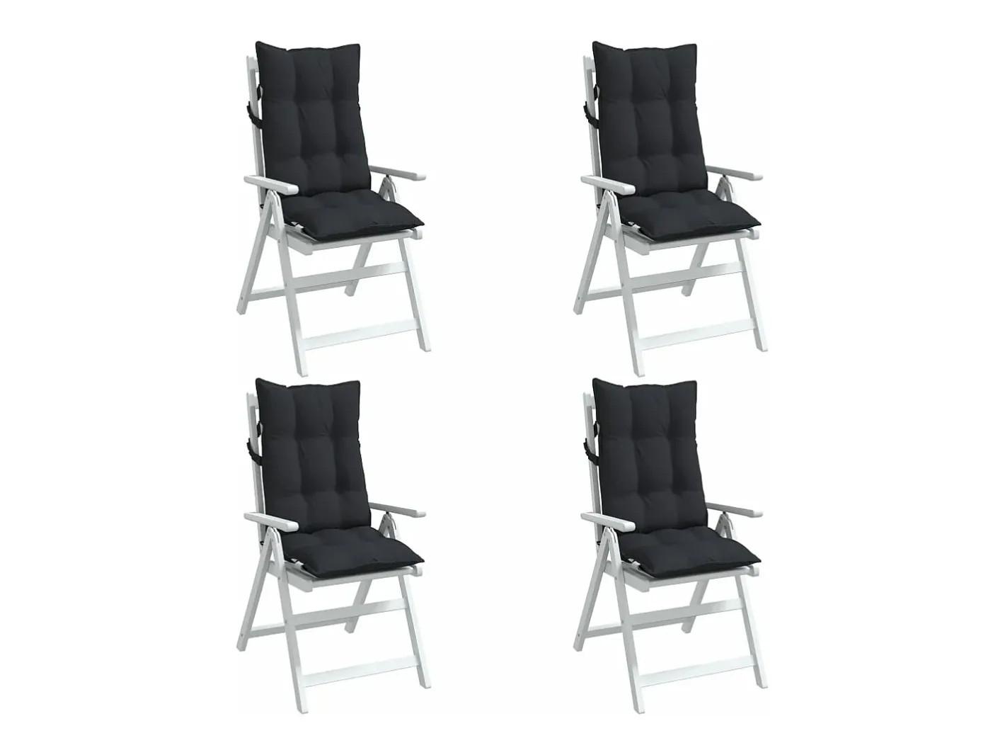 Clicnbuy Ropa De Casa-Cojines de silla con respaldo alto 4 unidades tela Oxford Negro