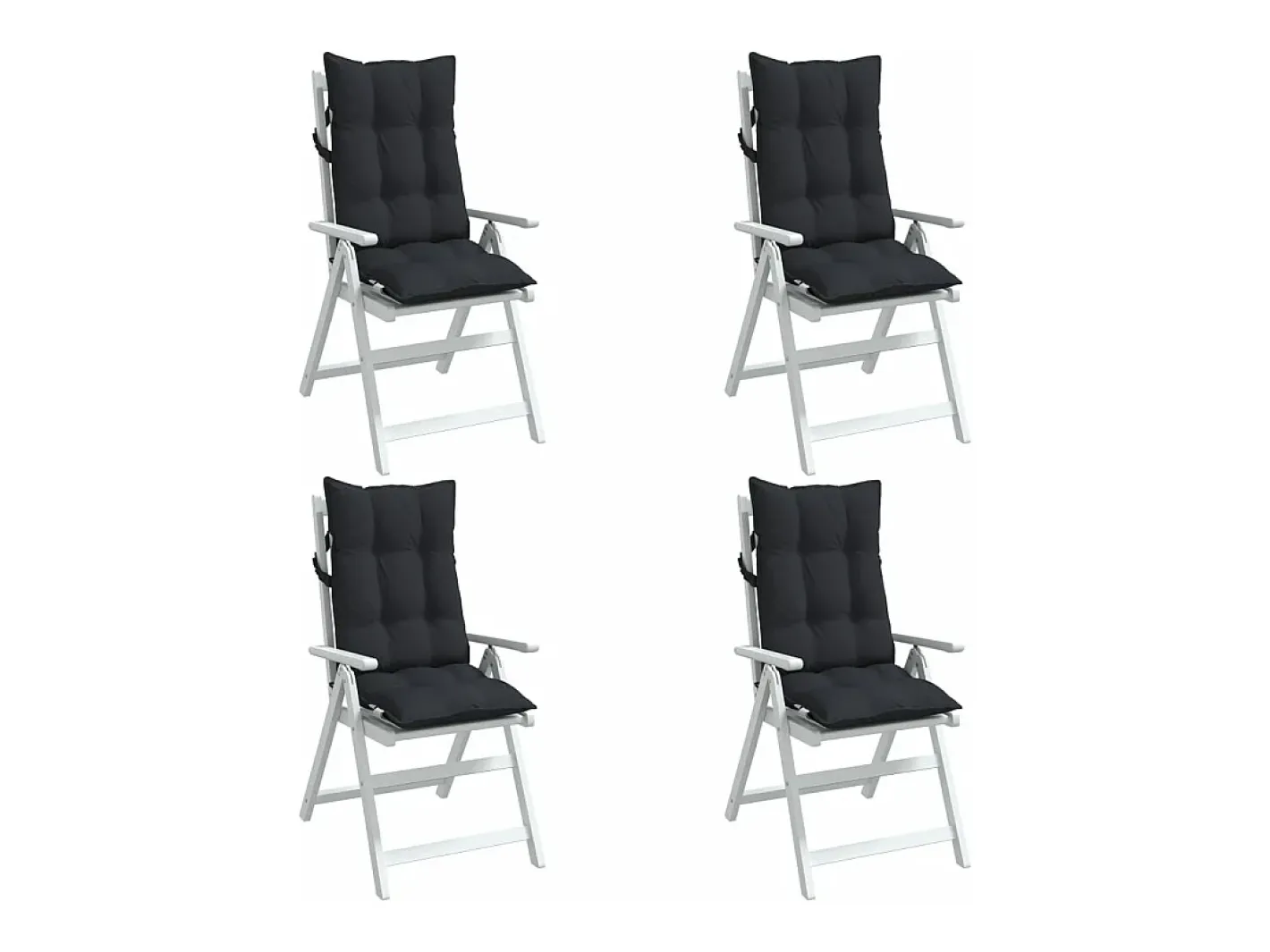 Clicnbuy Ropa De Casa-Cojines de silla con respaldo alto 4 unidades tela Oxford Negro