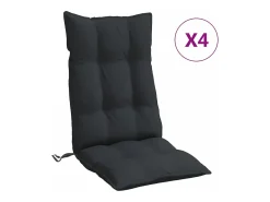 Clicnbuy Ropa De Casa-Cojines de silla con respaldo alto 4 unidades tela Oxford Negro