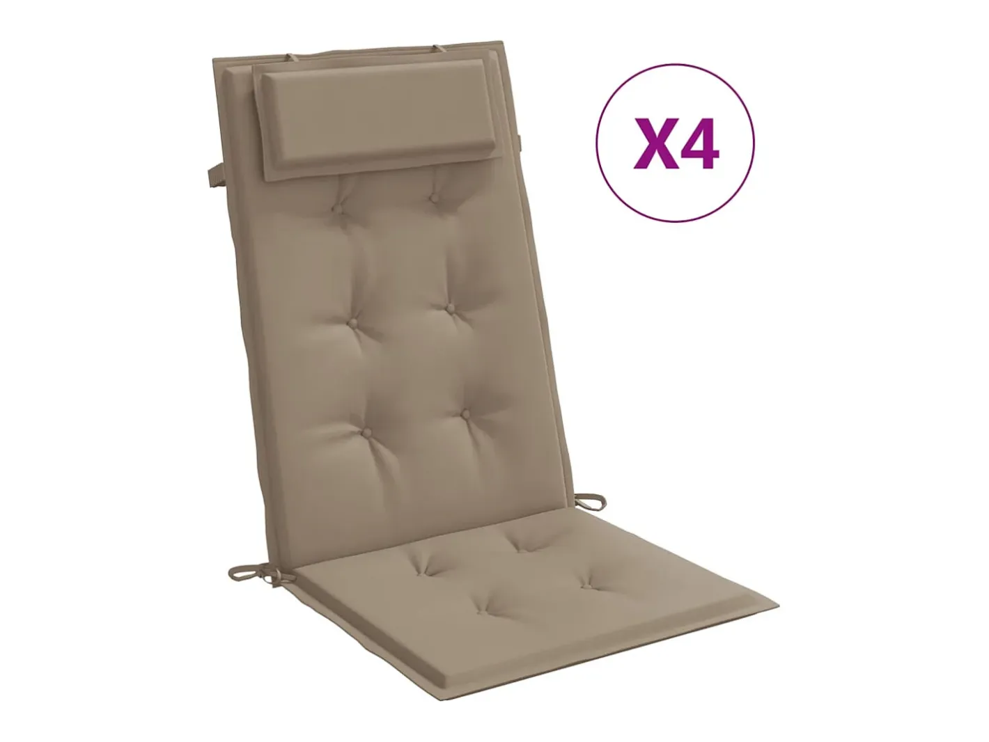 Online Clicnbuy Cojines de silla con respaldo alto 4 unidades tela Oxford gris taupe Topo