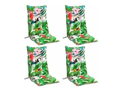 Clicnbuy Cojines de silla con respaldo alto 4 unidades tela Oxford Multicolor New