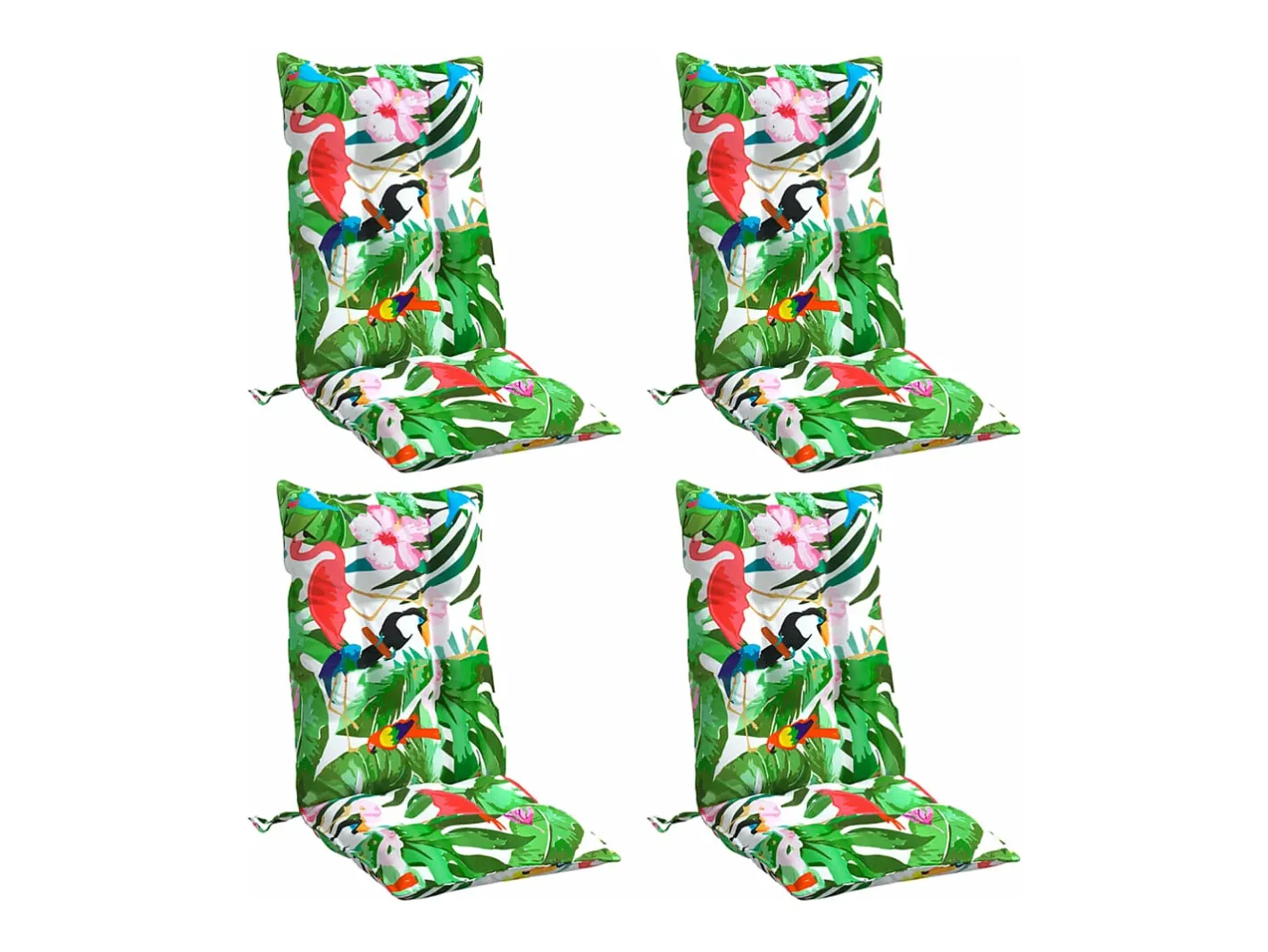 Clicnbuy Cojines de silla con respaldo alto 4 unidades tela Oxford Multicolor New