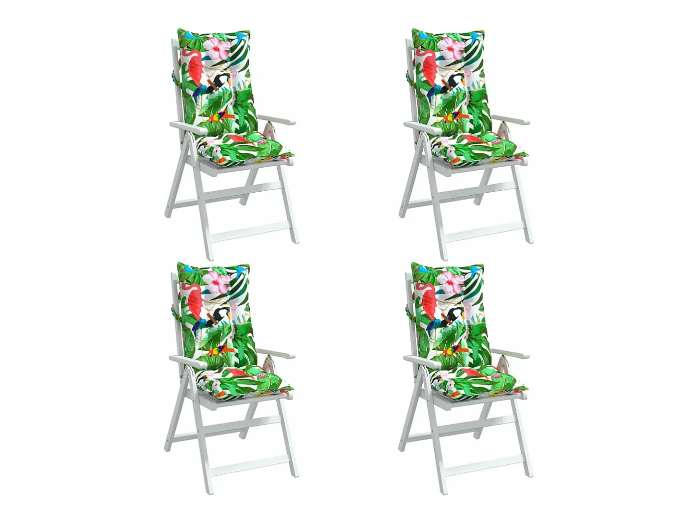 Clicnbuy Cojines de silla con respaldo alto 4 unidades tela Oxford Multicolor New