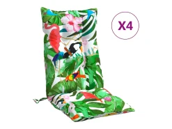 Clicnbuy Cojines de silla con respaldo alto 4 unidades tela Oxford Multicolor New