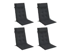 Best Clicnbuy Cojines de silla con respaldo alto 4 unidades tela Oxford Negro