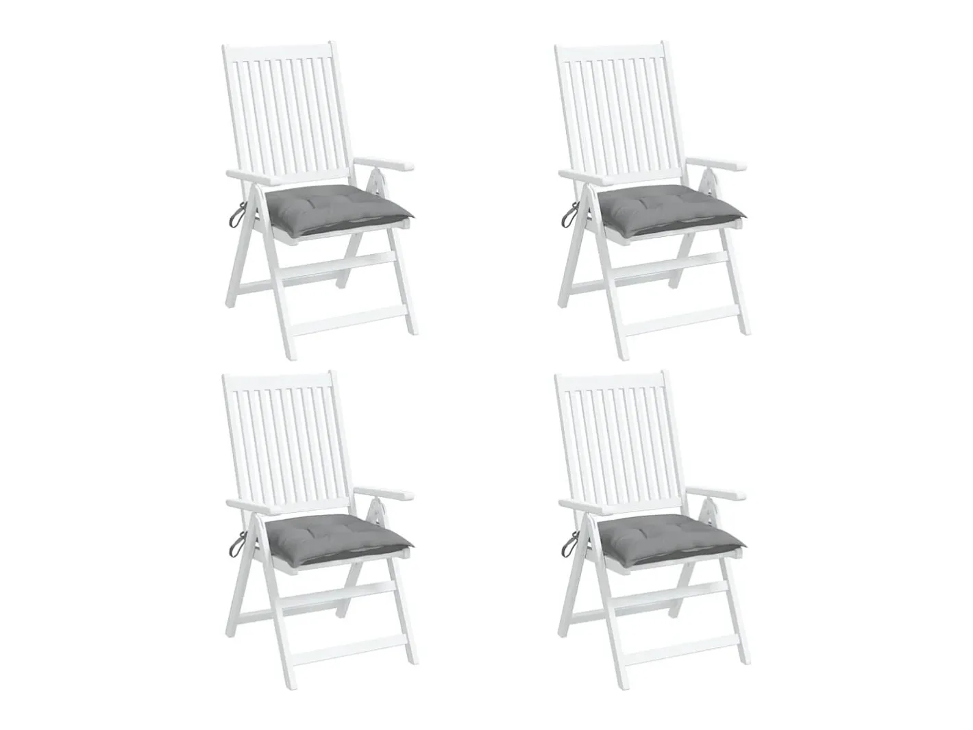 Clicnbuy Cojines de silla de jardín 4 unidades tela 40x40x7 cm Gris Best