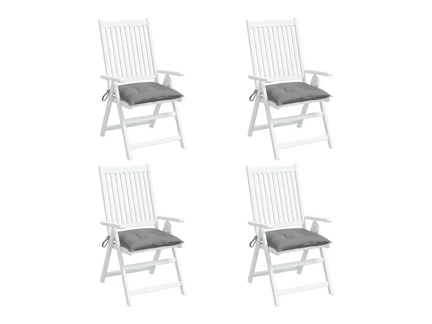Clicnbuy Cojines de silla de jardín 4 unidades tela 40x40x7 cm Gris Best