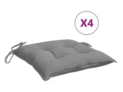 Clicnbuy Cojines de silla de jardín 4 unidades tela 40x40x7 cm Gris Best