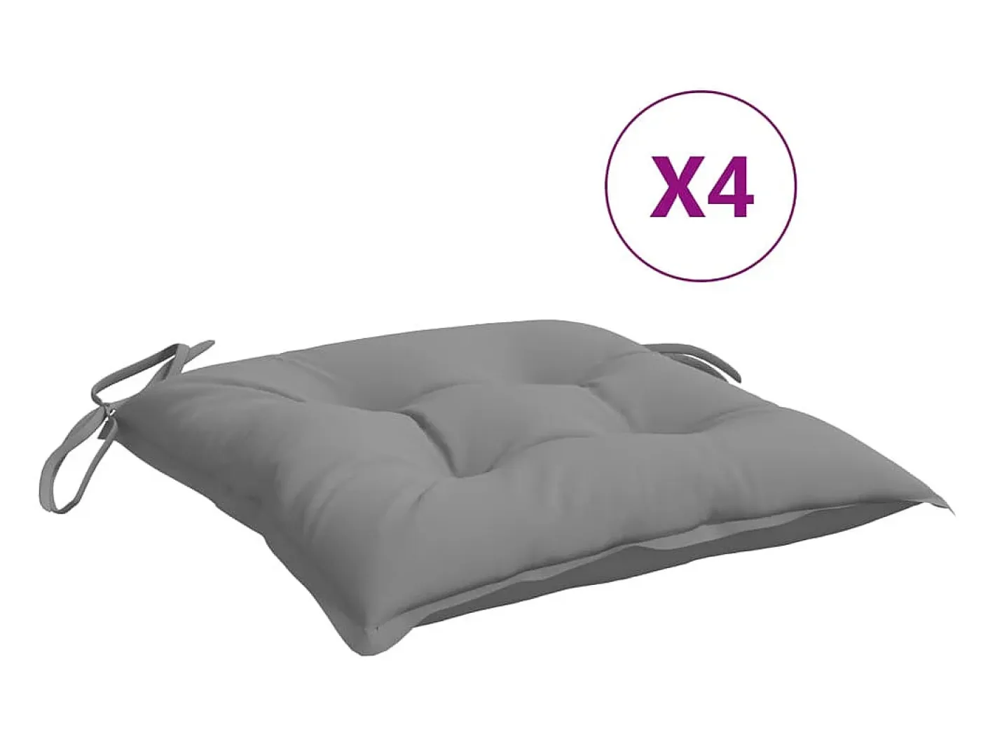 Clicnbuy Cojines de silla de jardín 4 unidades tela 40x40x7 cm Gris Best