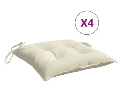 Outlet Clicnbuy Cojines de silla de jardín 4 unidades tela Oxford crema 40x40x7 cm Blanco