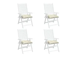 Outlet Clicnbuy Cojines de silla de jardín 4 unidades tela Oxford crema 40x40x7 cm Blanco