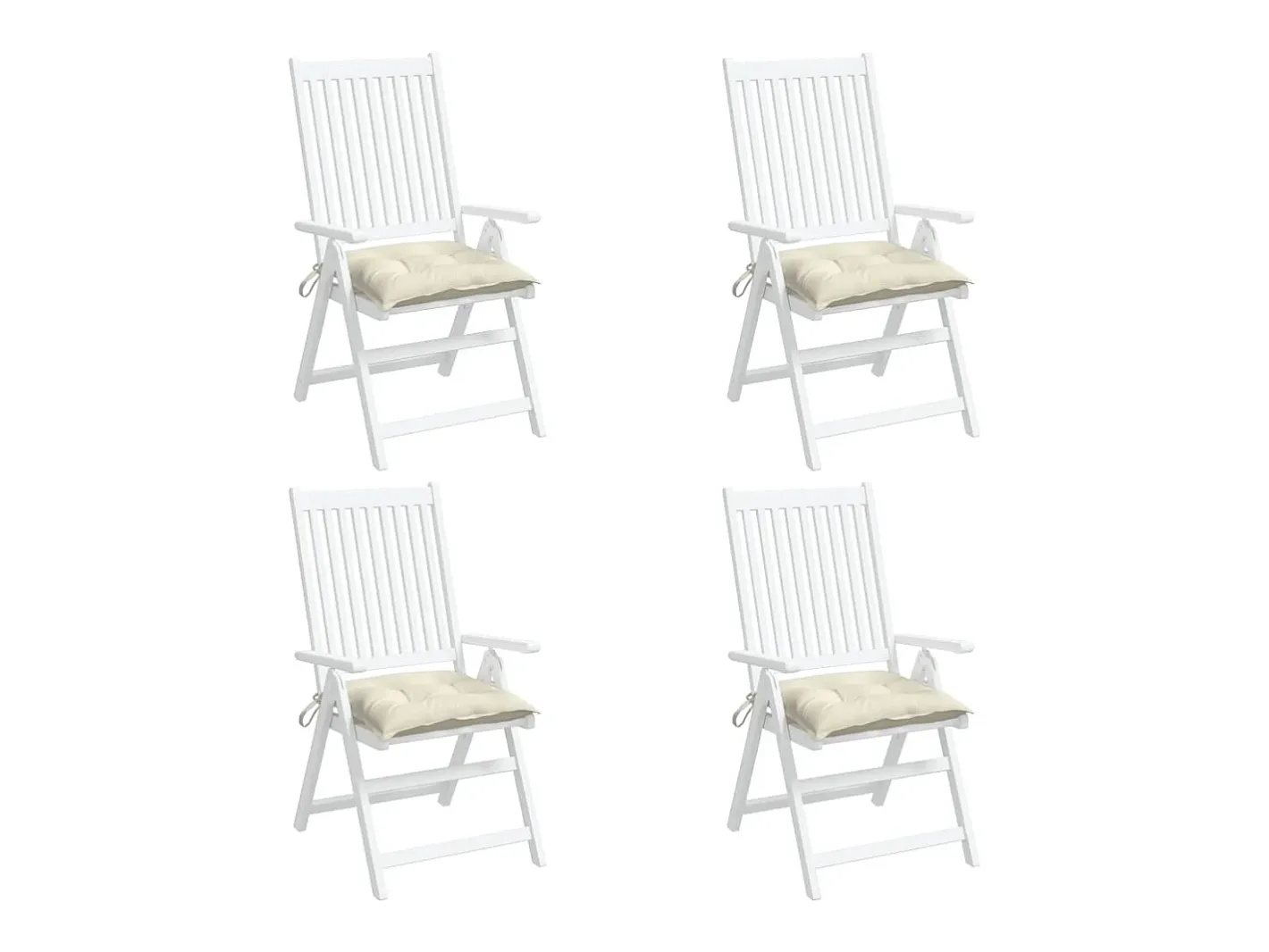 Outlet Clicnbuy Cojines de silla de jardín 4 unidades tela Oxford crema 40x40x7 cm Blanco
