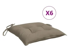 Clicnbuy Cojines de silla de jardín 6 unidades tela Oxford taupé 40x40x7 cm Topo Best