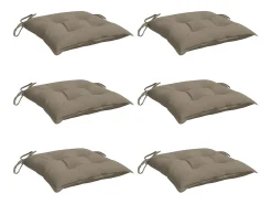 Clicnbuy Cojines de silla de jardín 6 unidades tela Oxford taupé 40x40x7 cm Topo Best