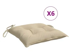Best Clicnbuy Cojines de silla de jardín 6 unidades tela Oxford 40x40x7 cm Beige