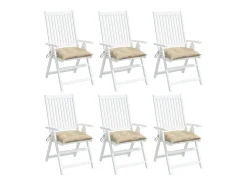 Best Clicnbuy Cojines de silla de jardín 6 unidades tela Oxford 40x40x7 cm Beige