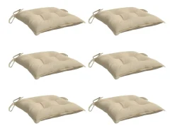Best Clicnbuy Cojines de silla de jardín 6 unidades tela Oxford 40x40x7 cm Beige