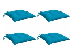 Clicnbuy Ropa De Casa-Cojines de silla de jardín 4 unidades tela Oxford azul 40x40x7 cm Multicolor