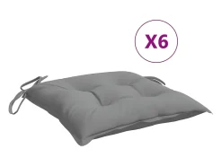 Clicnbuy Ropa De Casa-Cojines de silla de jardín 6 unidades tela Oxford 40x40x7 cm Gris