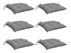 Clicnbuy Ropa De Casa-Cojines de silla de jardín 6 unidades tela Oxford 40x40x7 cm Gris