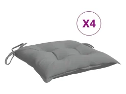 Clicnbuy Ropa De Casa-Cojines de silla de jardín 4 unidades tela Oxford 50x50x7 cm Gris