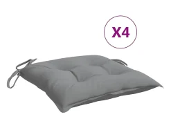 Clicnbuy Ropa De Casa-Cojines de silla de jardín 4 unidades tela Oxford 50x50x7 cm Gris